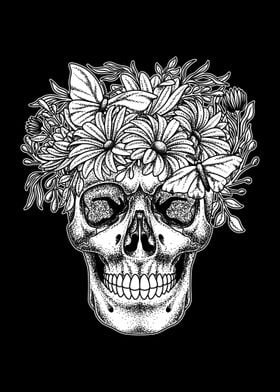 The Crown Skull BnW