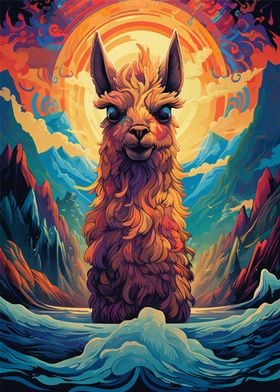 Llama In The Mountain