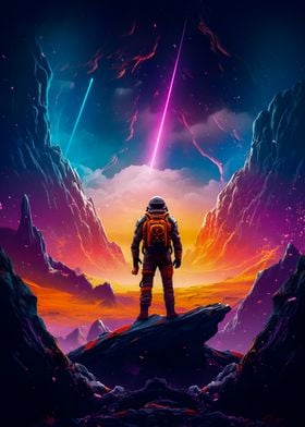 Astronaut colorful view