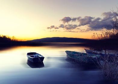 Sunset, summer lake,Poland