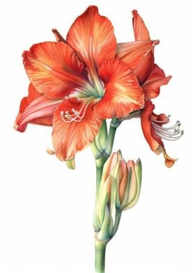 Amaryllis Red Blossom