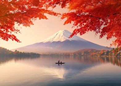 Japa Autumn Fuji Mountain