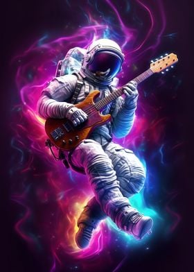 Neon Astronaut Play Guitar