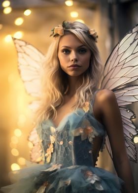 Golden Light Blue Fairy