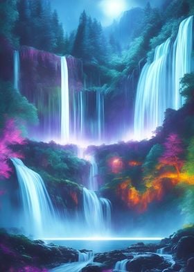 Neon waterfall