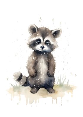 Raccoon Watercolor