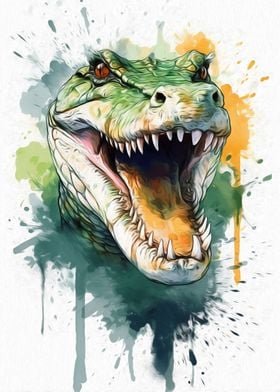 Crocodile Watercolor