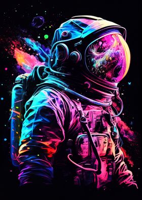 Astronaut neon light color