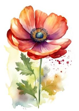 Anemone Flower Painting