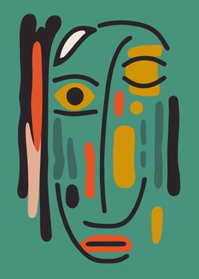 Abstract Native Face Art