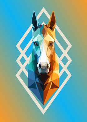 Low poly beauty horse