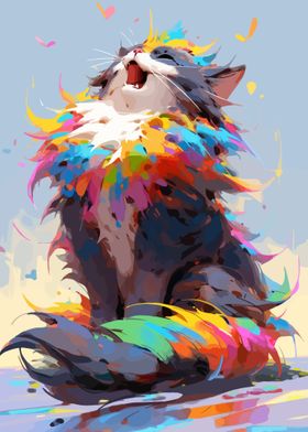 Colorful Laughing Cat