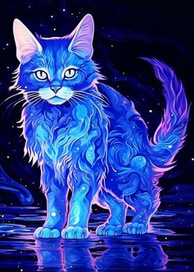 Nocturnal iridescent cat
