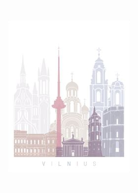 Vilnius skyline pastel