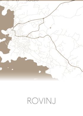 Rovinj gold and white map