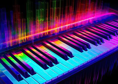 Neon Glow Techno Piano