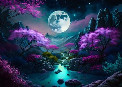 Full moon landscape