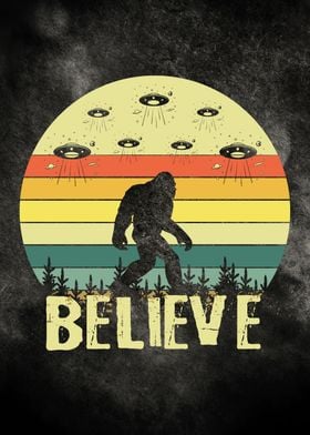 Believe Retro Bigfoot