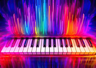 Electric Neon Piano Keys