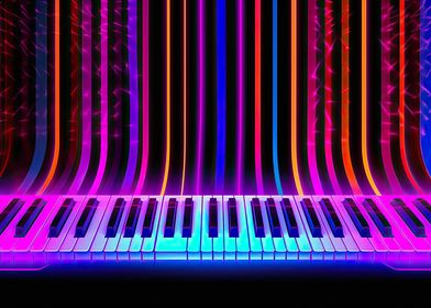 Luminous Piano in Neon