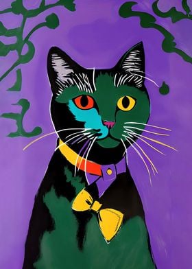 Purple Cat Poster