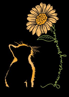 Cute cat with sunflower