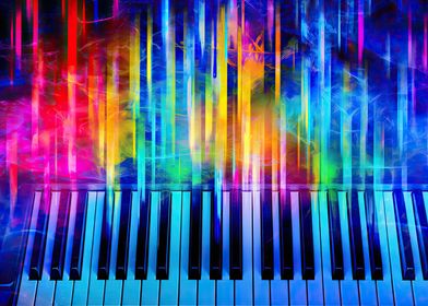 Glowing Neon Piano Chords