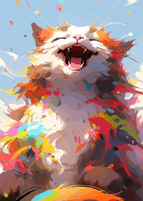 Colorful Laughing Cat