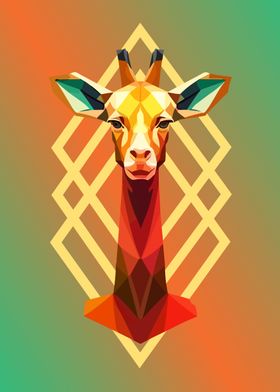 Low poly beauty giraffe