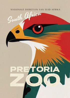 Retro Zoo Hawk Portrait