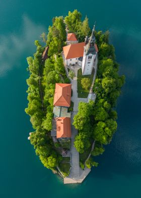 An island on a lake