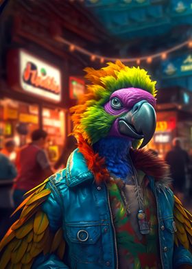 A anthropomorphic parrot