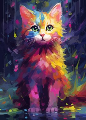 Colorful Cute Cat