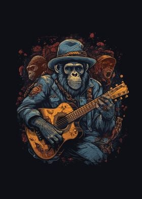 Monkey with guitar