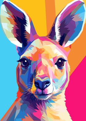 Kangaroo Animal Pop Art