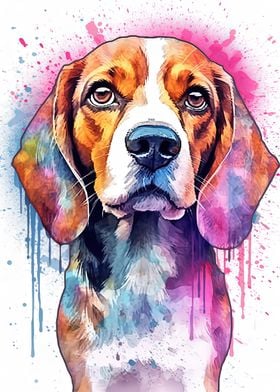 Cute Beagle Dog Portrait