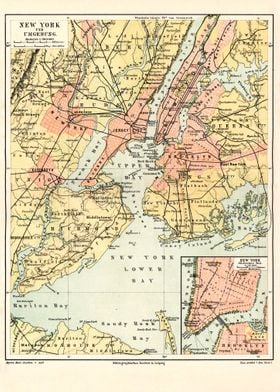 Vintage Map New York City