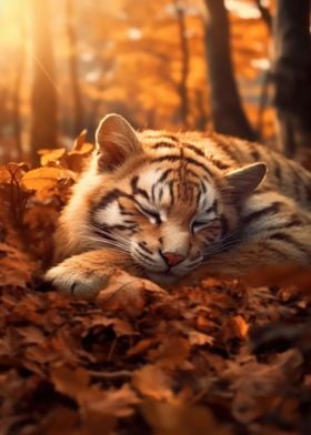 tiger cub sleeping 