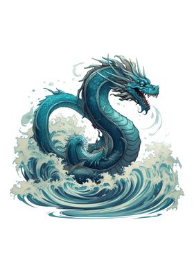 Dragon Ocean Wave Japanese