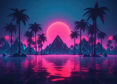 Digital Synthwave Oasis