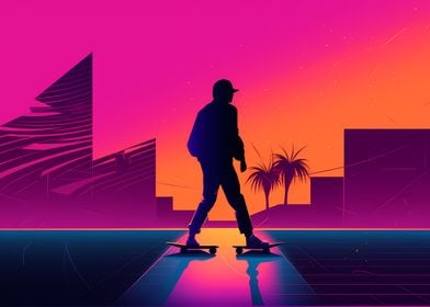 Miami Vice Skateboard Boy