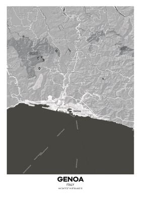 Genoa Italy streetmap