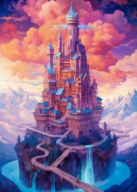 Golden fantasy castle