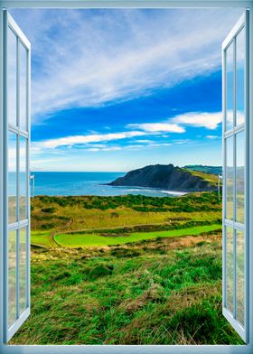 Window view sea coastal