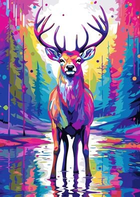 Deer Animal Pop Art