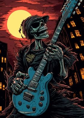 SKELETON WITH GUITAR