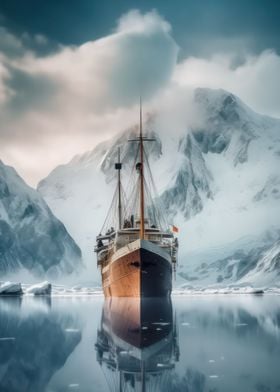 antartica and ship ice