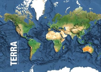 World shaded relief map