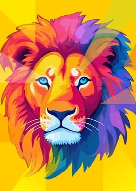 Lion head pop art