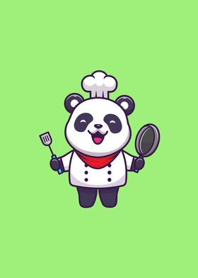 Cute Panda Chef Cartoon